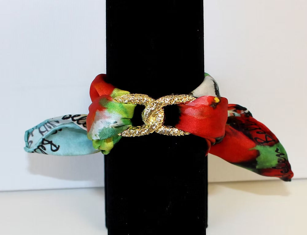 Papaveri Bracciale Caviglia in Seta