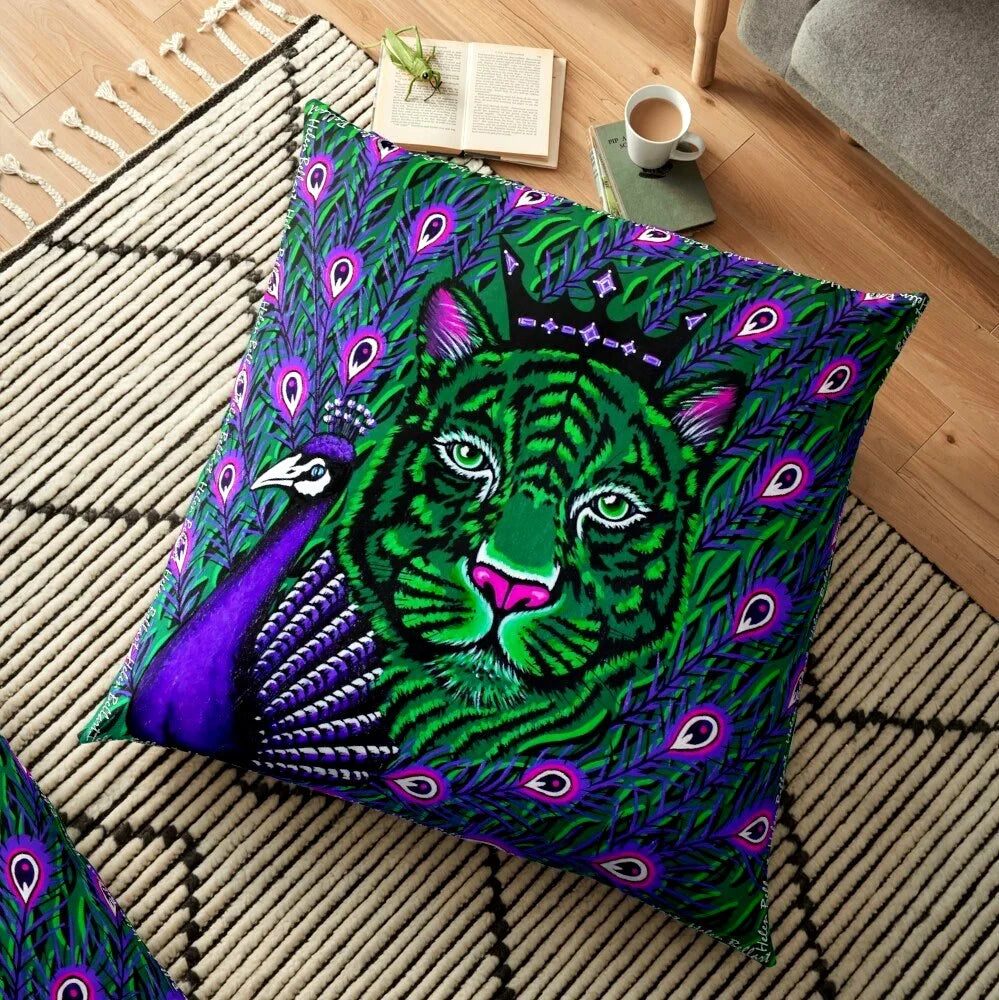 Pavone Viola&Tigre Fodera per Cuscino