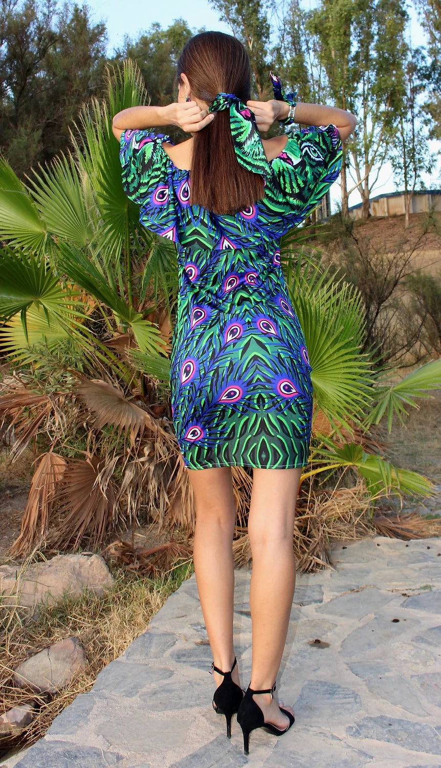 Pavone Viola&Tigre Vestito con Volant