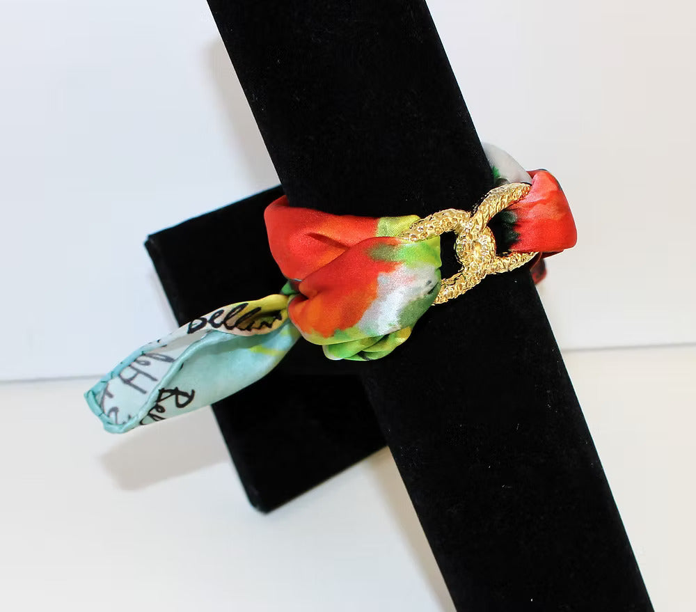 Papaveri Bracciale Caviglia in Seta