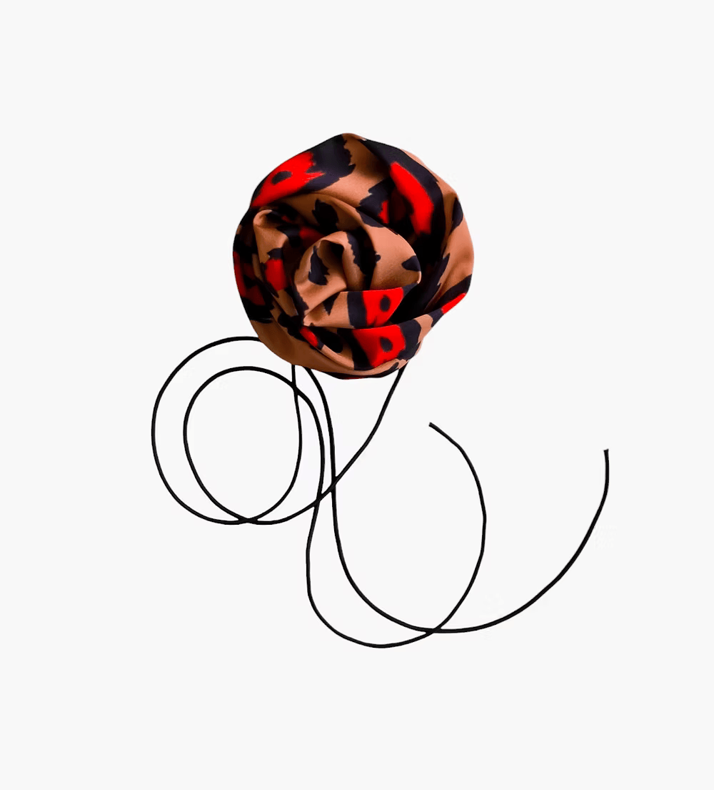 Leopardo Rosso Collana Girocollo Fiore