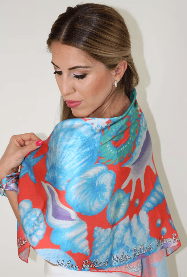 Cavallo Marino Foulard in Seta cm. 110x110 Sconto 40%