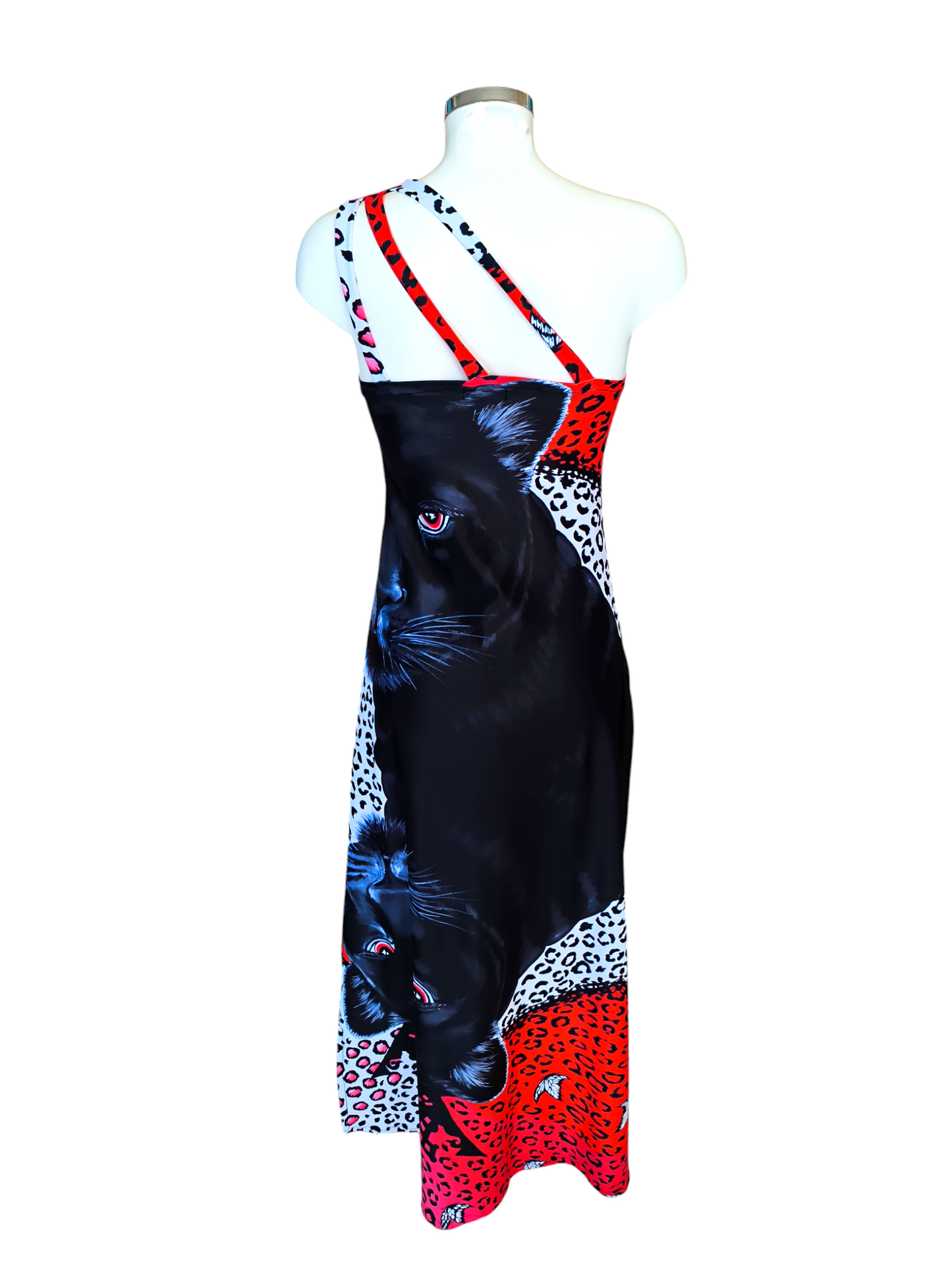 Leopardo Nero Vestito con Spalla