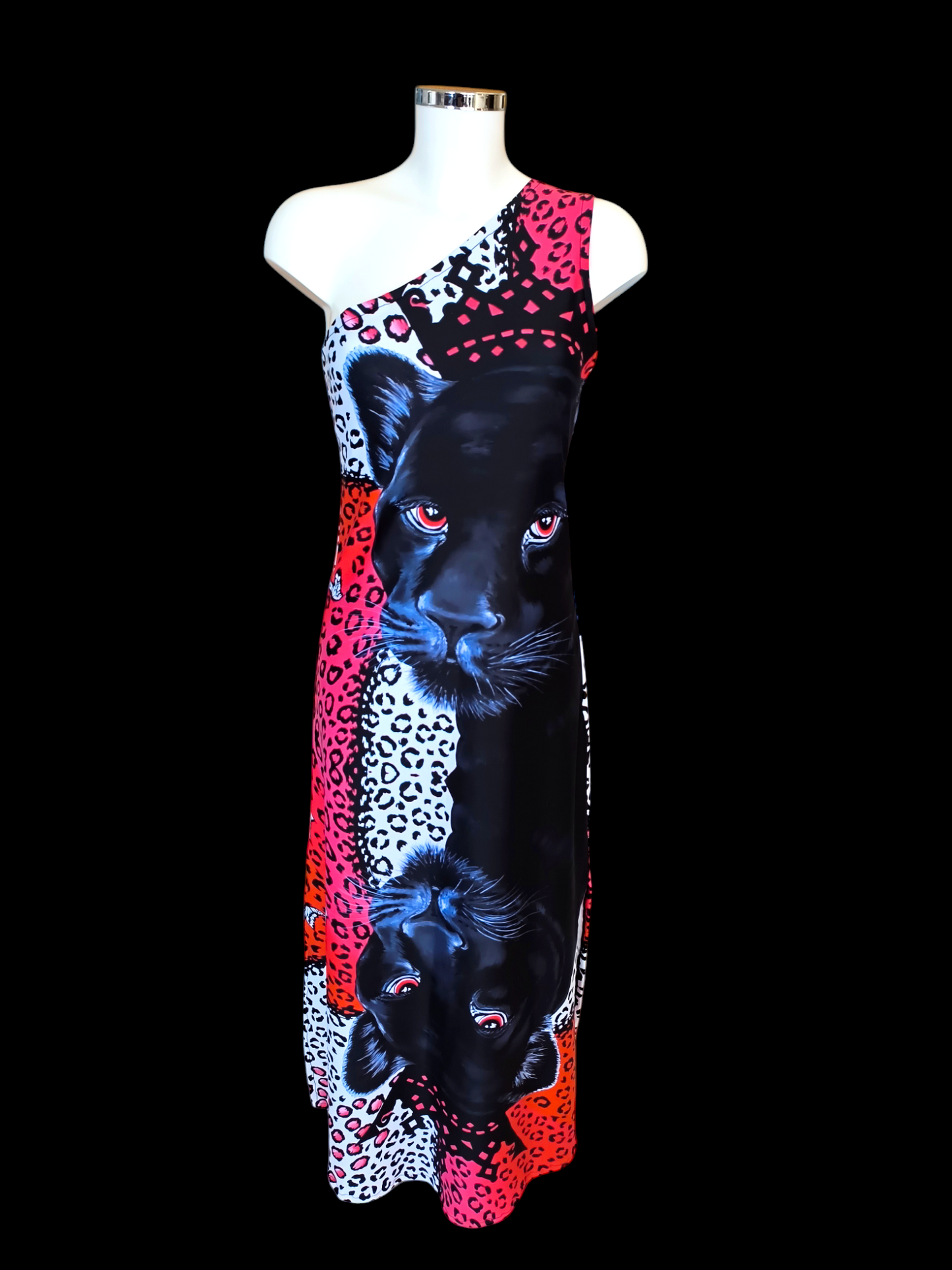 Leopardo Nero Vestito con Spalla