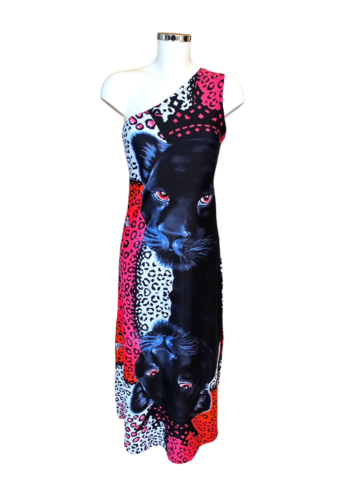 Leopardo Nero Vestito con Spalla