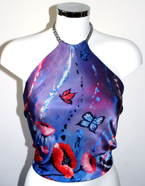 Papavero Top Donna in Seta
