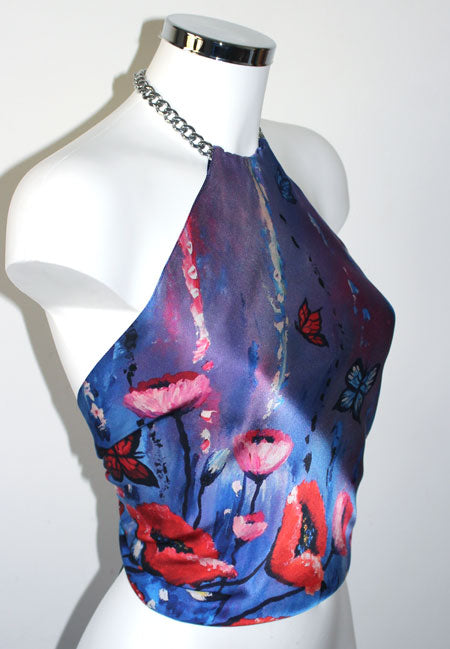 Papavero Top Donna in Seta