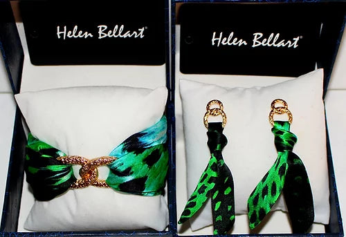 Tigre Verde Orecchini in Seta