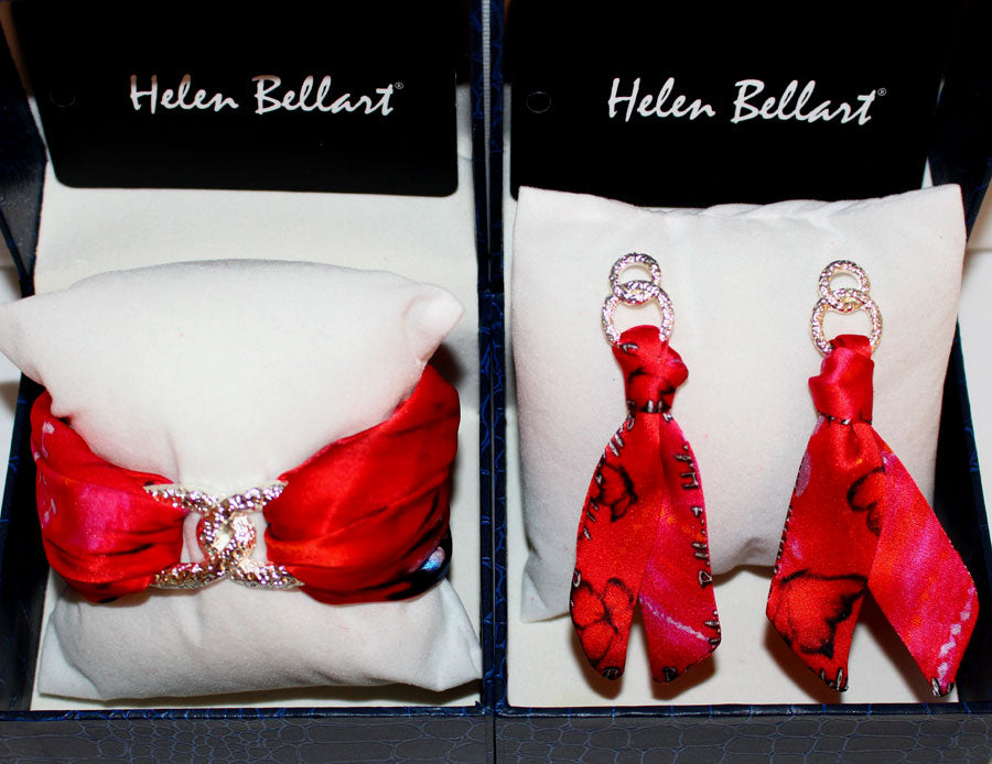 Lady Butterfly - Set Bracciale e Orecchini in Seta -