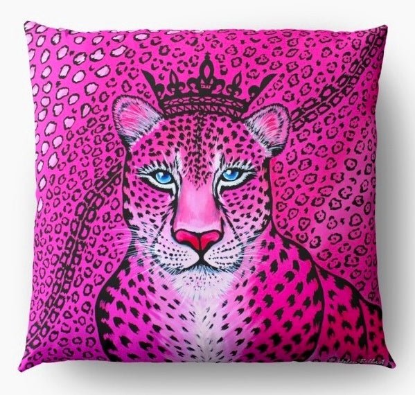 Leopardo Rosa Fodera per Cuscino