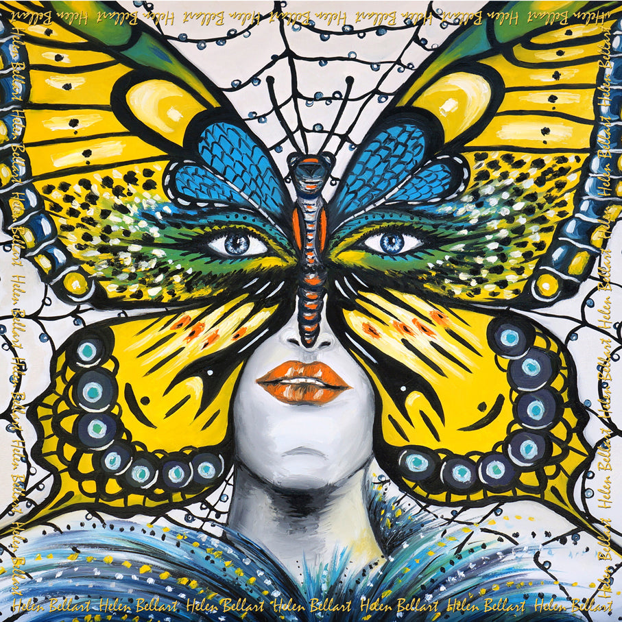 Farfalla e Giallo - Set Bracciale e Orecchini in Seta