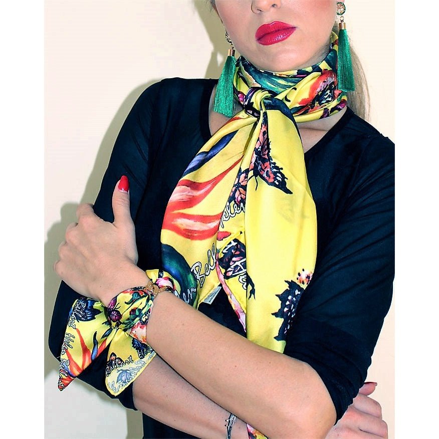 Farfalla Paradiso Foulard in Seta cm. 110x110 Sconto 40%