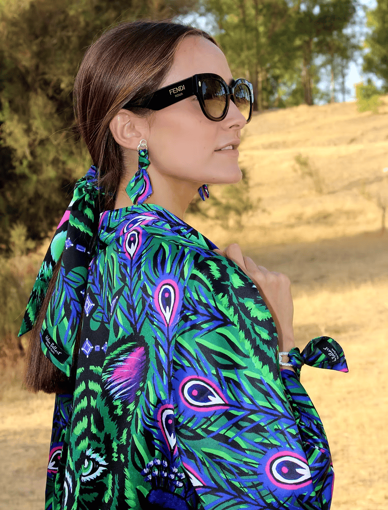 Pavone Viola&Tigre Orecchini