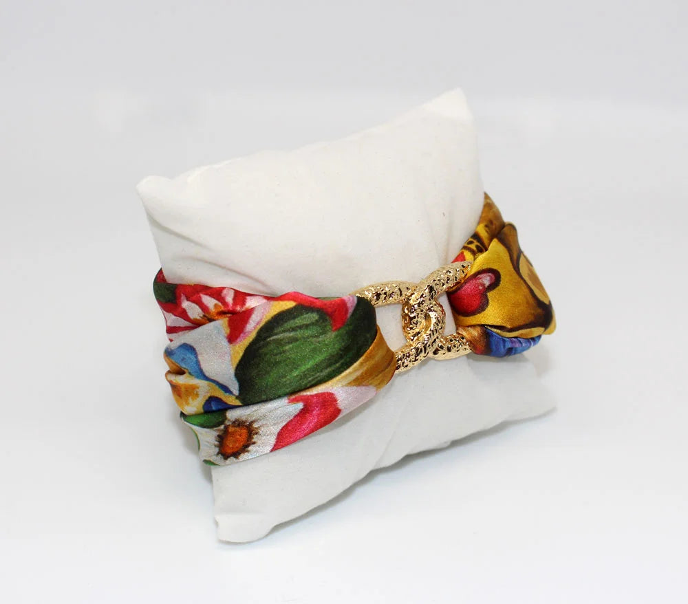 Gatto Fortunato Set Bracciale & Orecchini in Seta  Sconto 30%