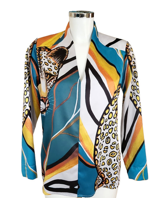 Leopardo Dorato Camicia Maniche Lunghe