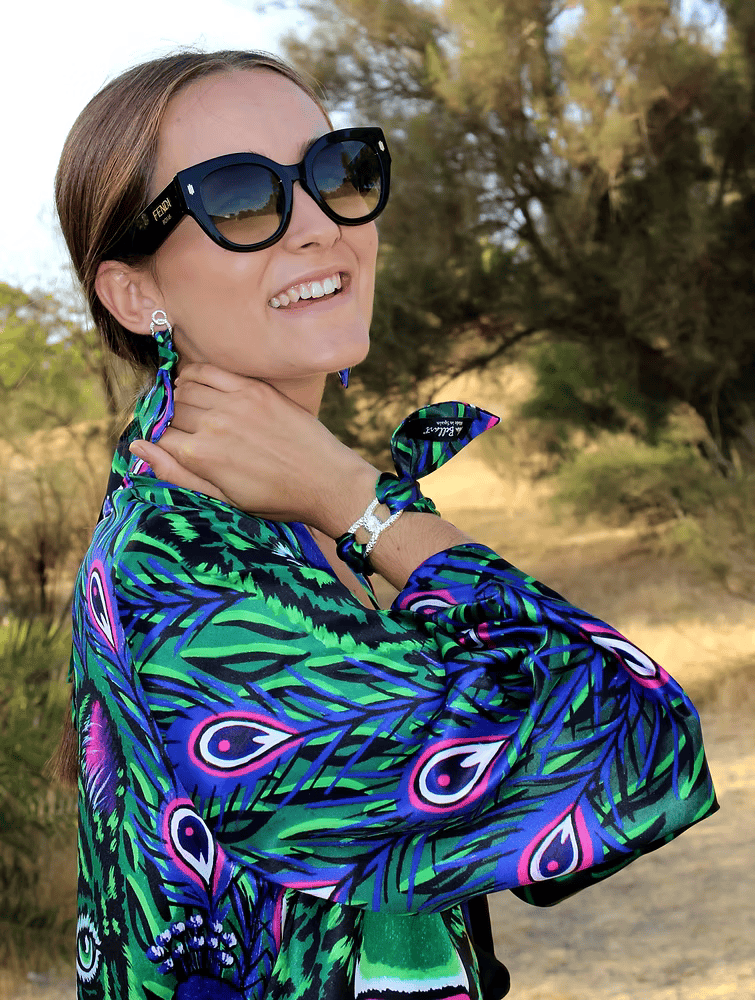 Pavone Viola&Tigre Orecchini