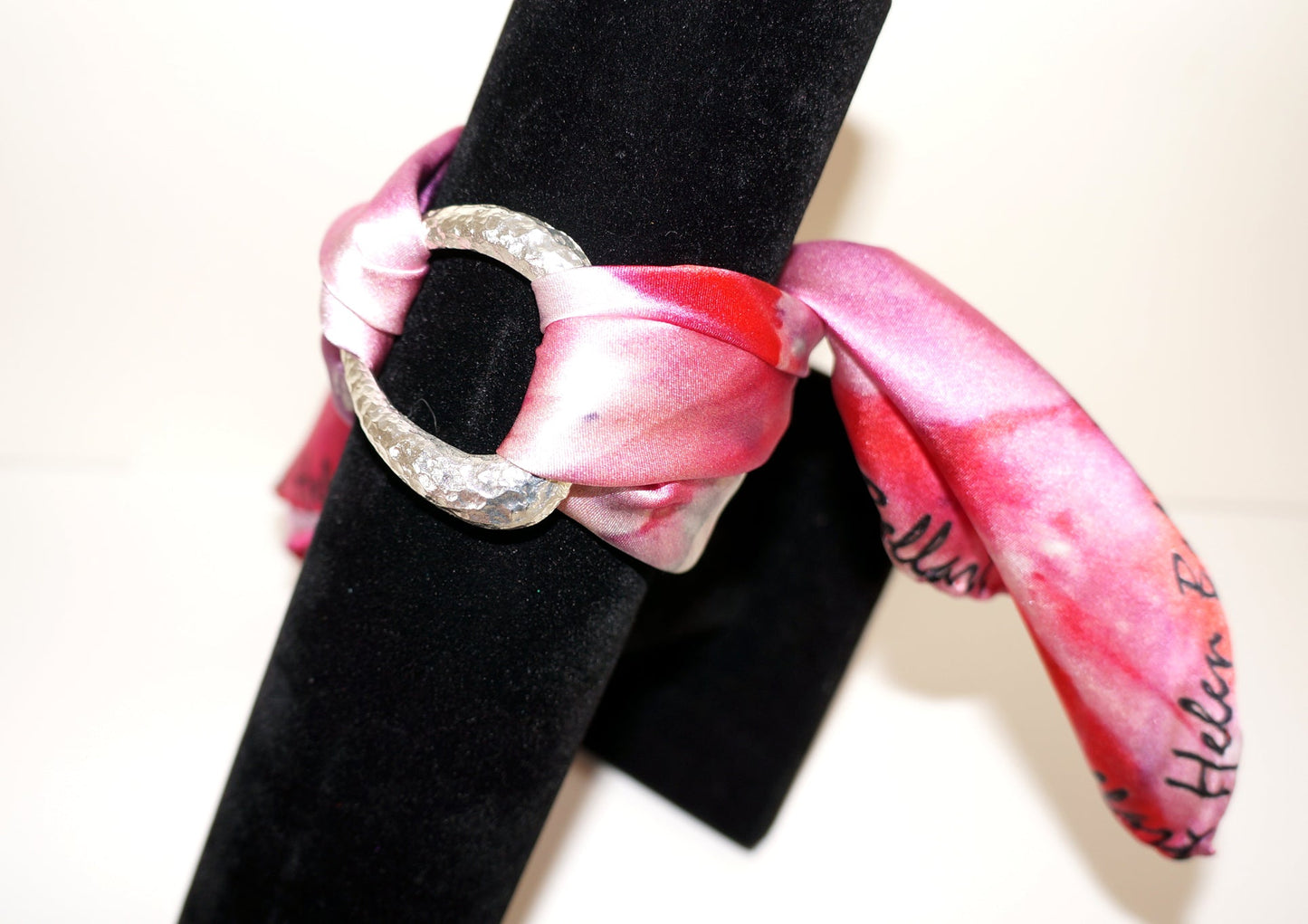 Peonia Rosa Bracciale in Seta