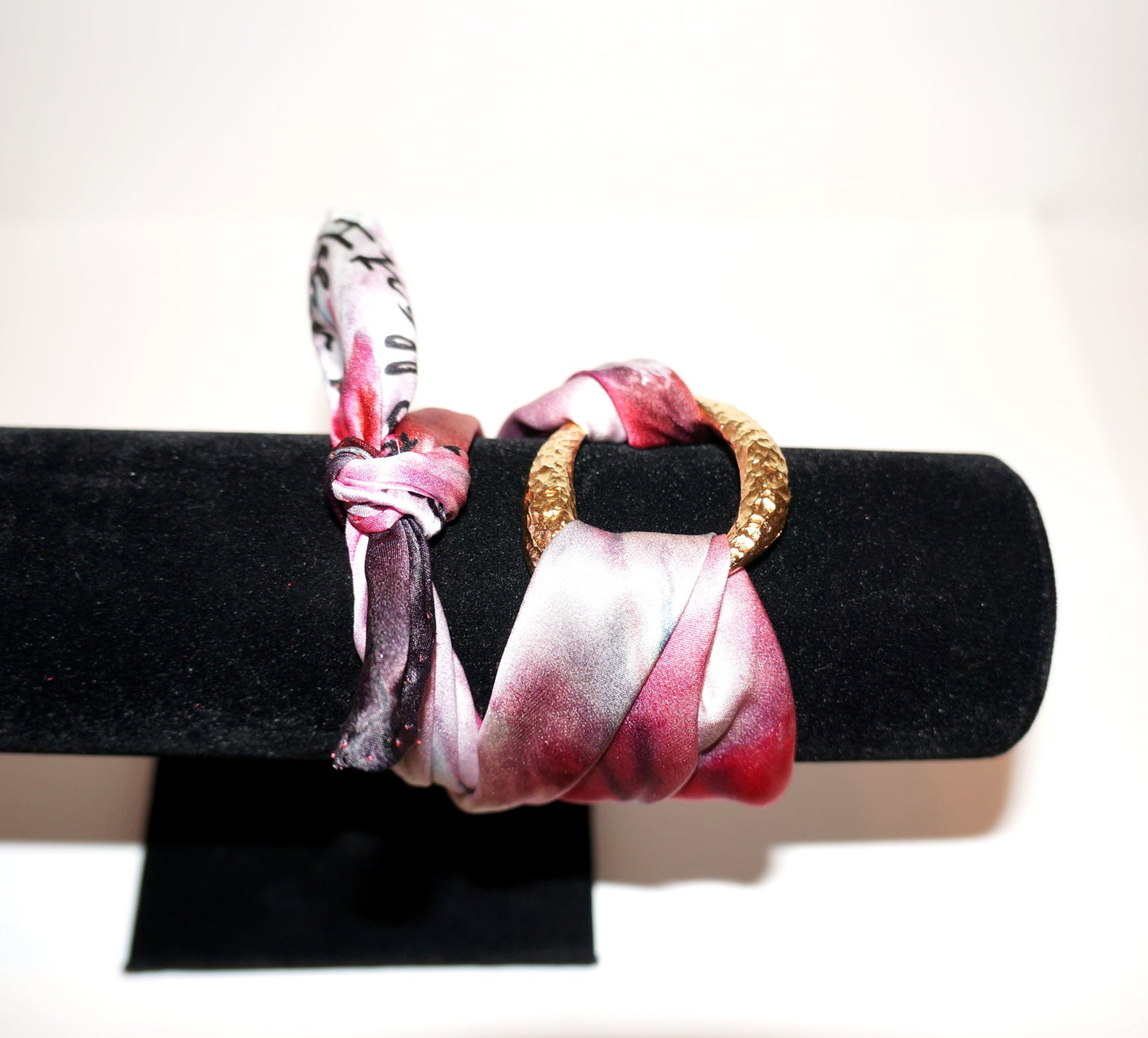 Peonia Rosa Bracciale in Seta
