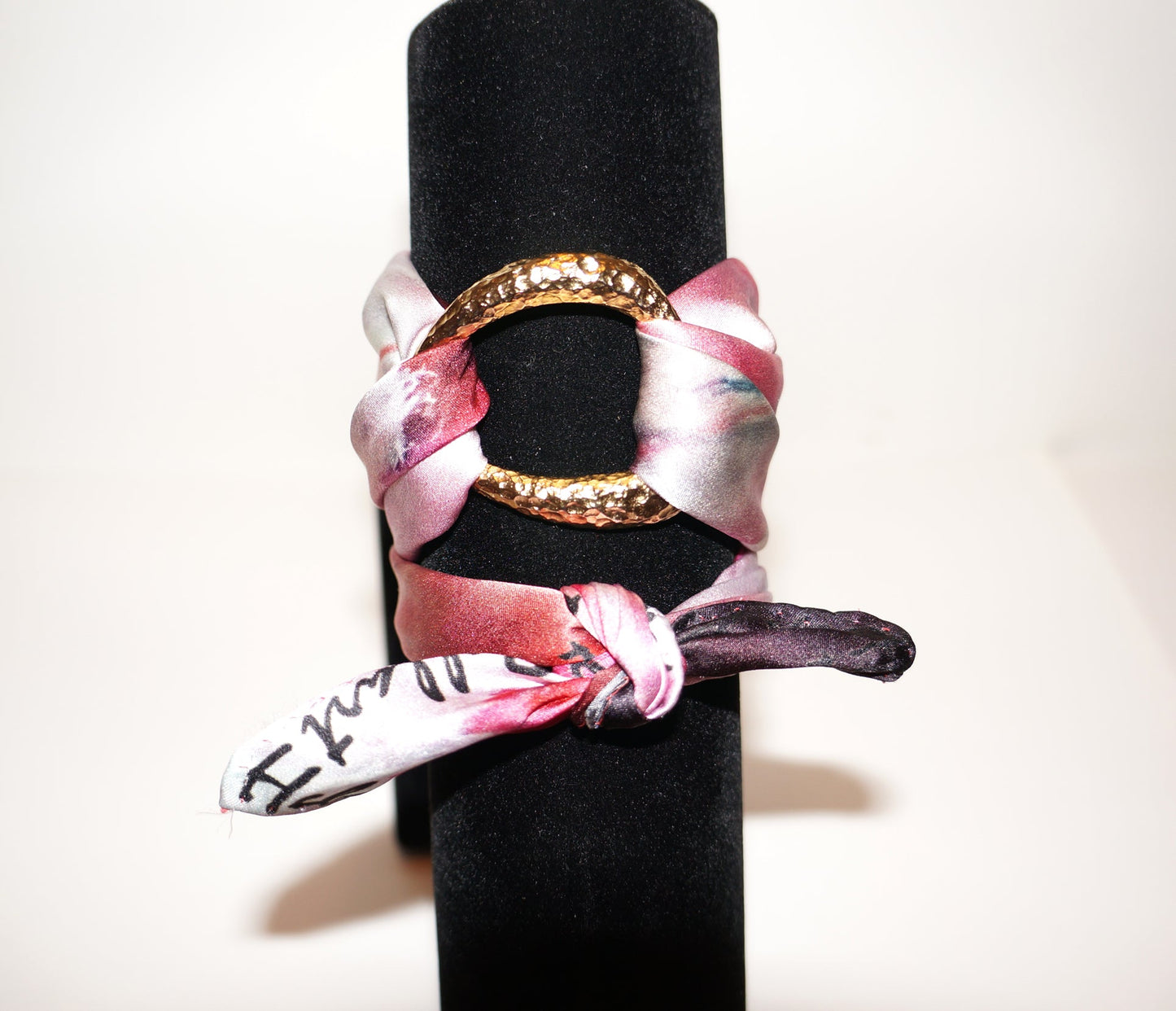 Peonia Rosa Bracciale in Seta