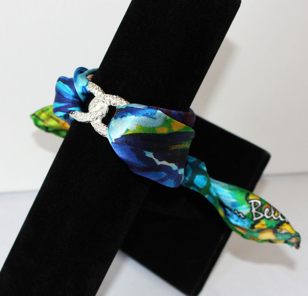 Iris Blu Bracciale Infinty in Seta