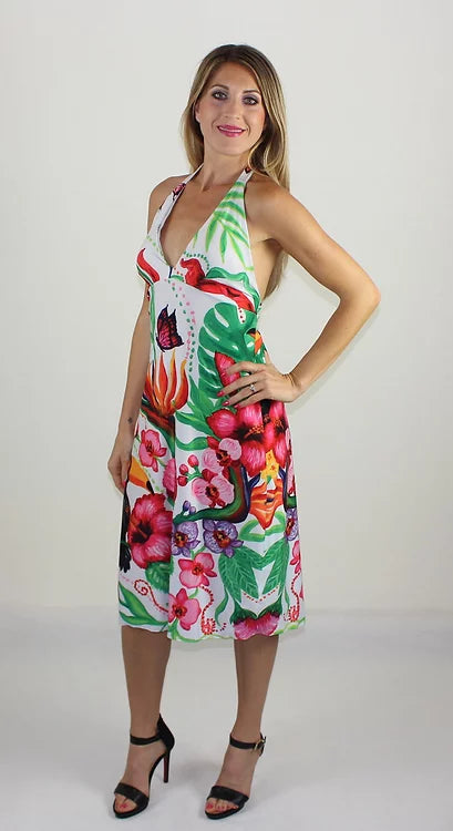 Giardino Tropicale  Vestito Lungo Backless
