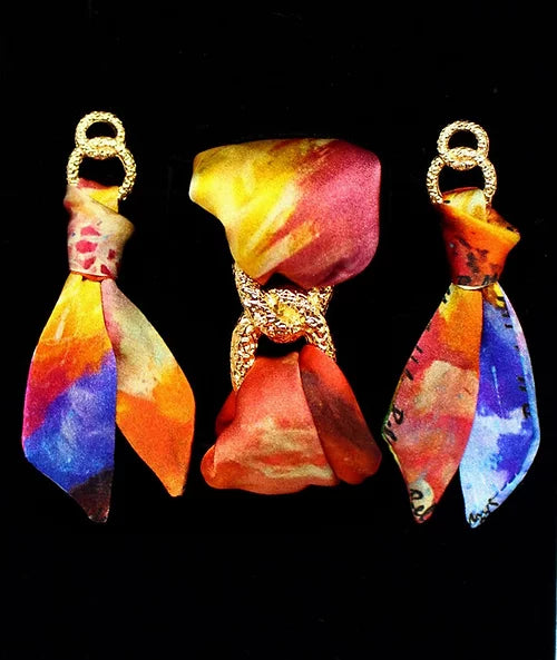 Iris in Fiore Set Bracciale & Orecchini in Seta   Sconto 30%