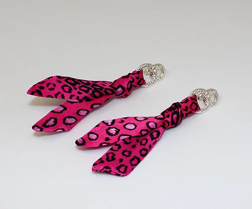 Leopardo Rosa Set Bracciale&Orecchini in Seta