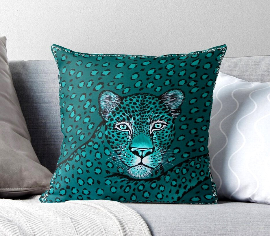 Leopardo Esmeralda per Cuscino