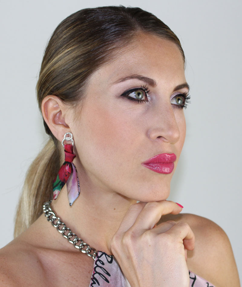 Fiori - Set Bracciale e Orecchini in Seta -
