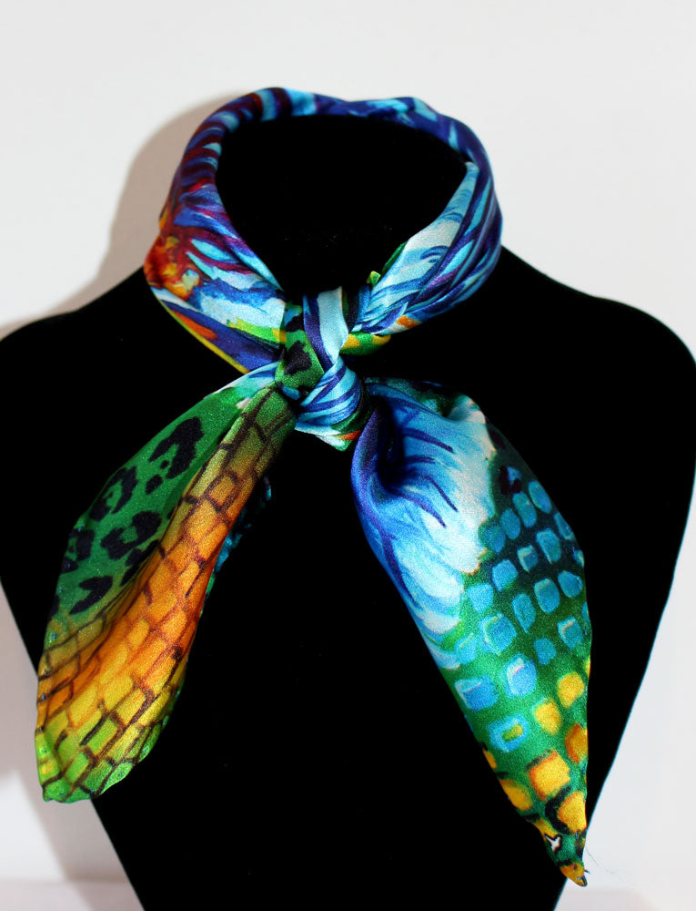 Iris Blu Foulard in Seta cm. 45x45