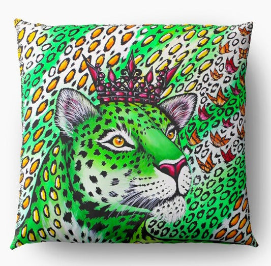 Leopardo Verde Fodera per Cuscino