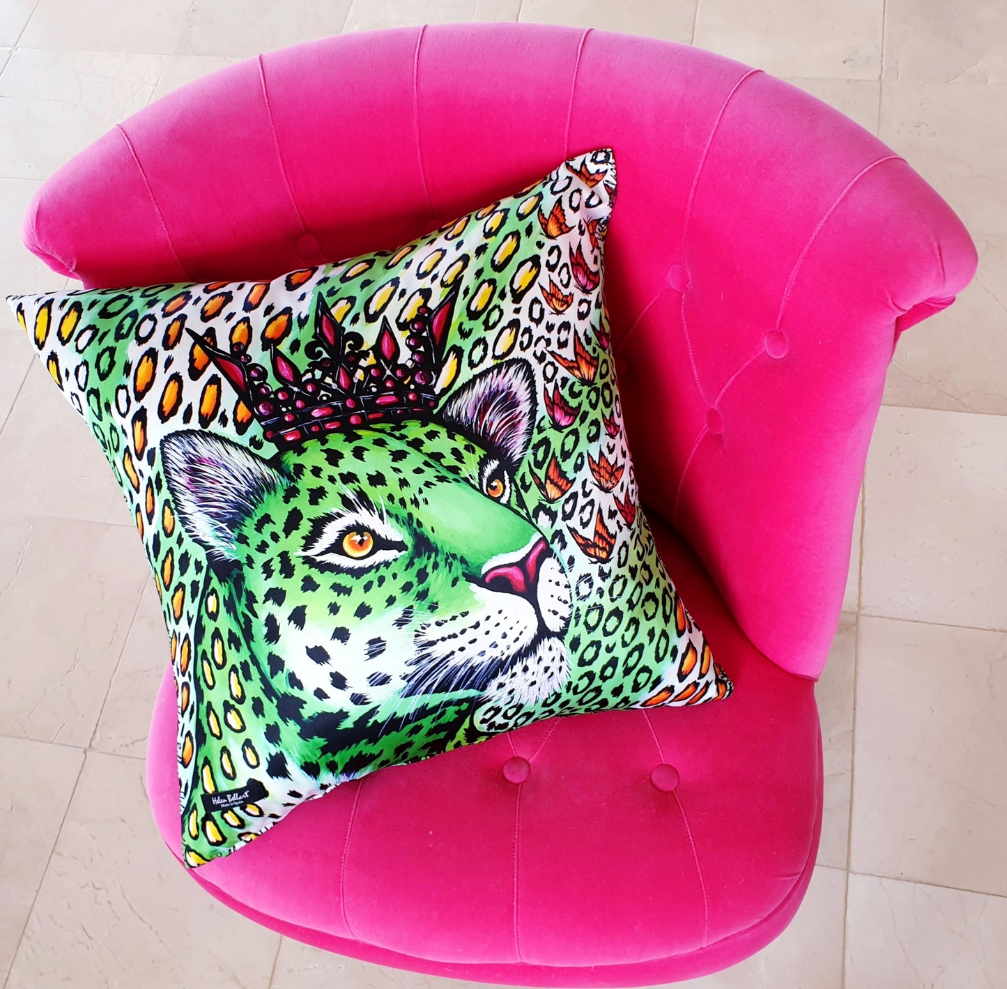 Leopardo Verde Fodera per Cuscino