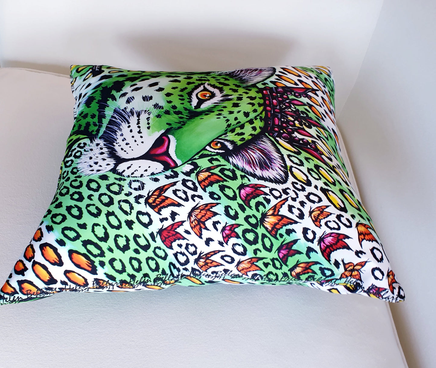 Leopardo Verde Fodera per Cuscino