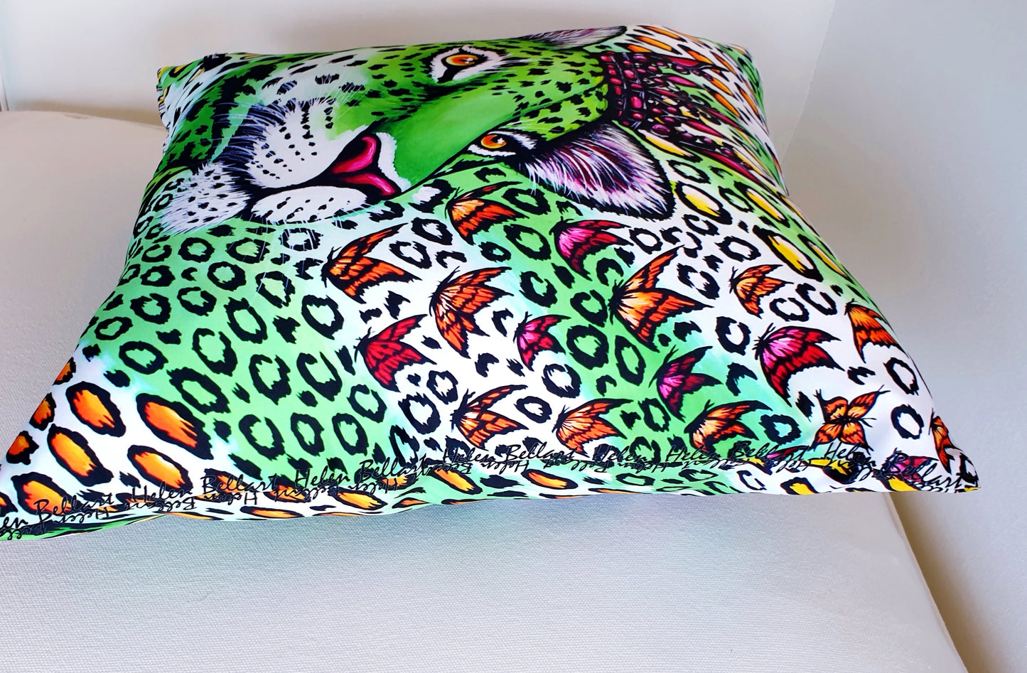 Leopardo Verde Fodera per Cuscino
