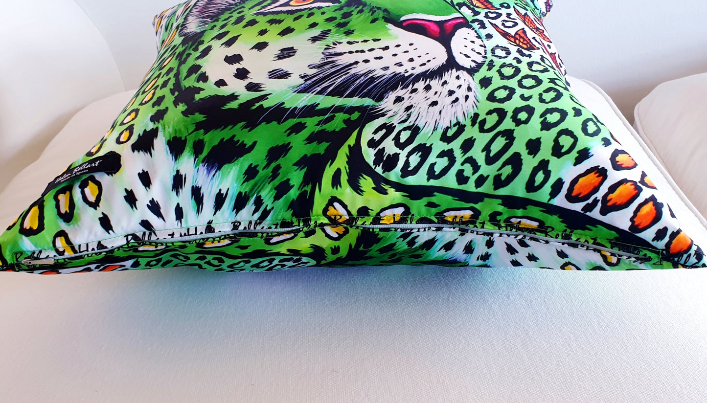 Leopardo Verde Fodera per Cuscino