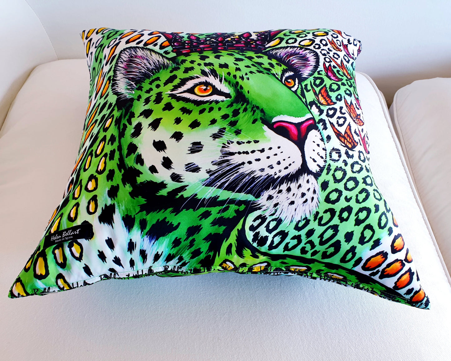 Leopardo Verde Fodera per Cuscino