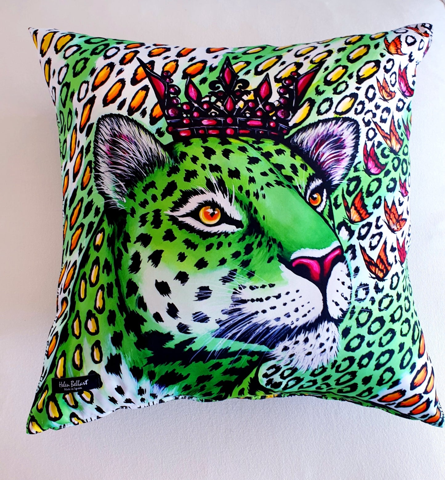 Leopardo Verde Fodera per Cuscino