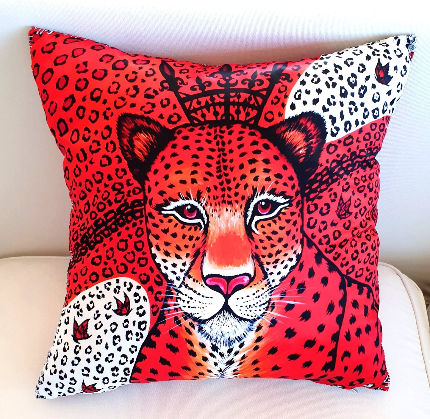 Leopardo Arancio Fodera per Cuscino