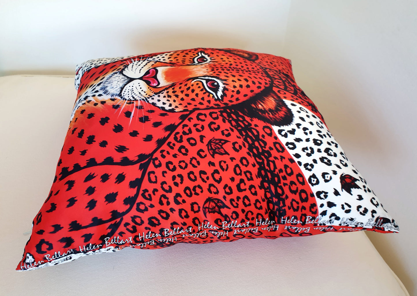 Leopardo Arancio Fodera per Cuscino