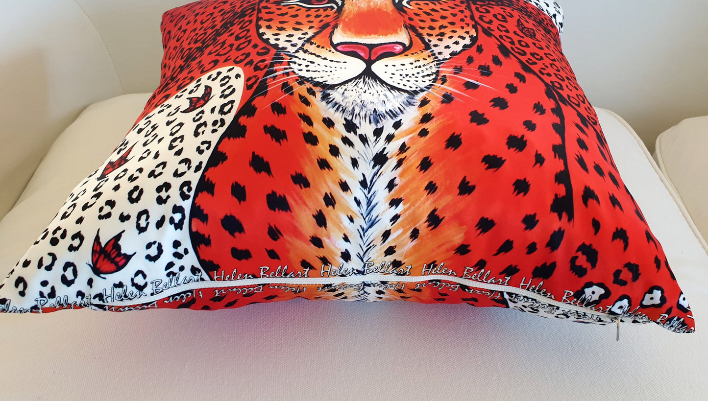 Leopardo Arancio Fodera per Cuscino