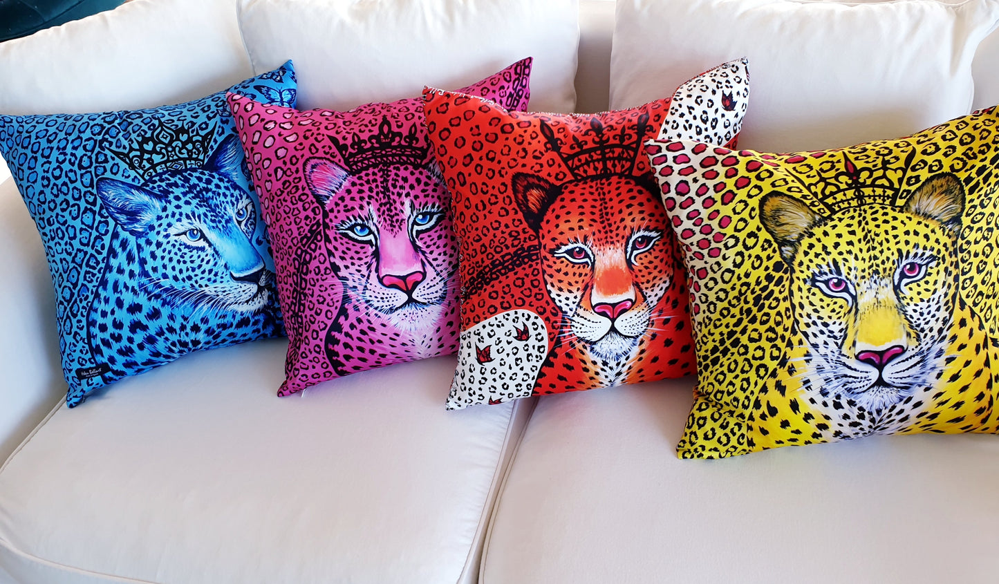 Leopardo Arancio Fodera per Cuscino