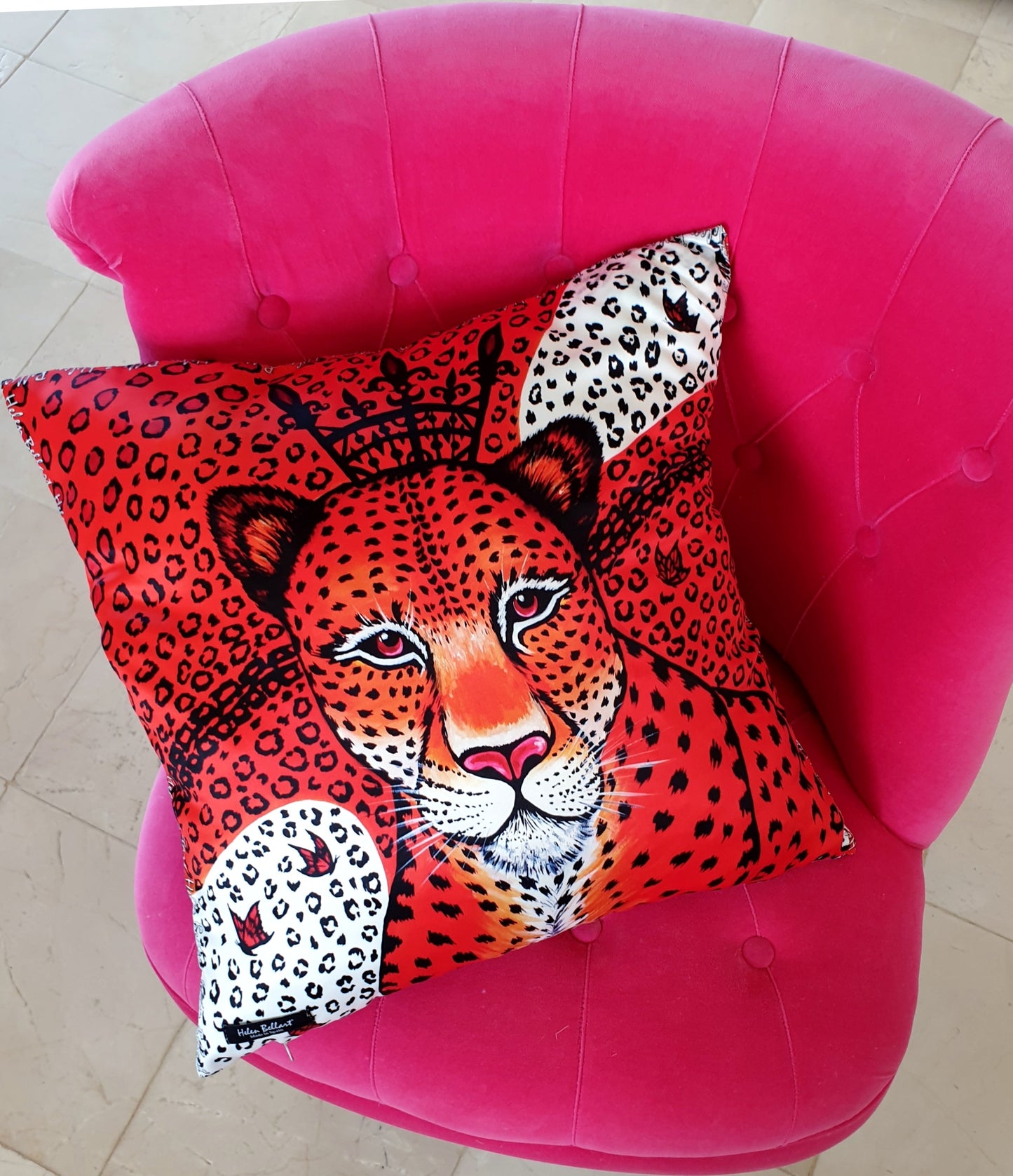 Leopardo Arancio Fodera per Cuscino