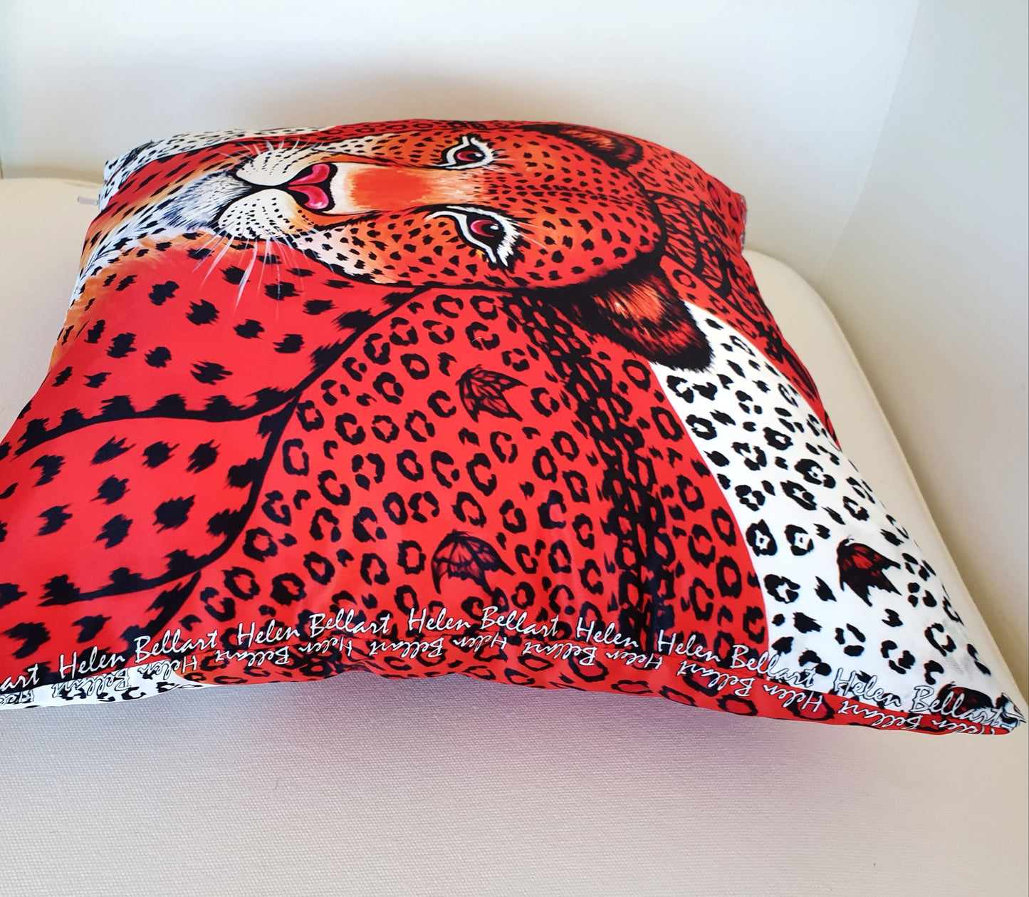 Leopardo Arancio Fodera per Cuscino