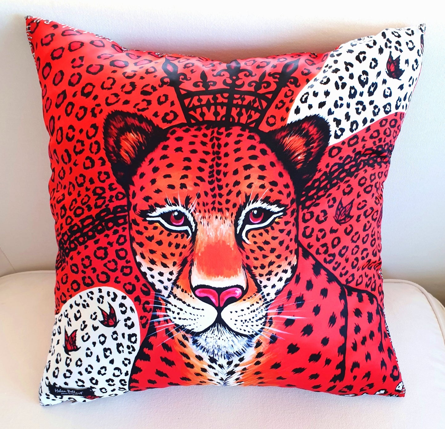 Leopardo Arancio Fodera per Cuscino