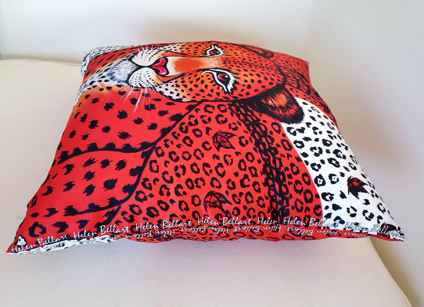 Leopardo Arancio Fodera per Cuscino