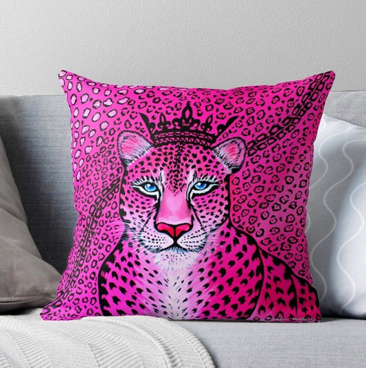 Leopardo Rosa Fodera per Cuscino