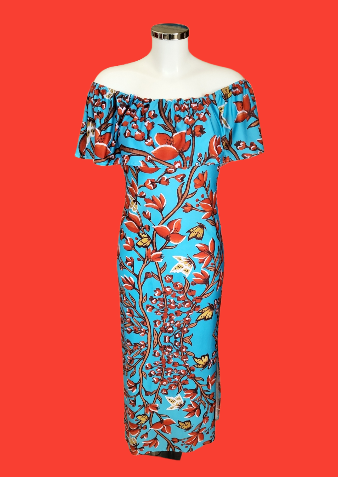 Primavera Vestito Lungo con Volant