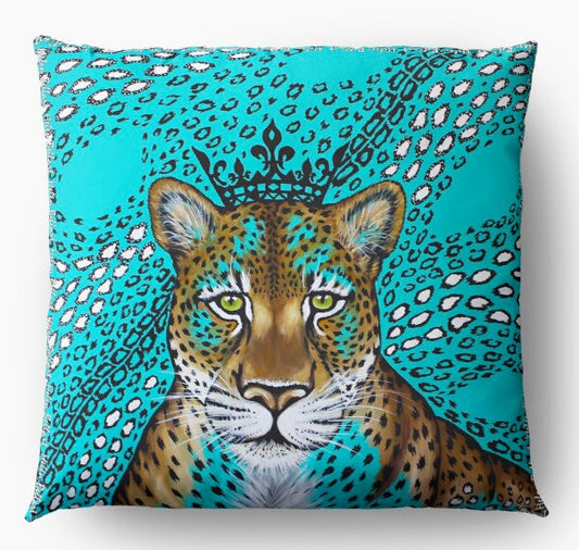 Leopardo Turchese Fodera per Cuscino