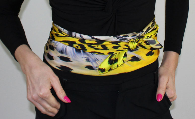 Leopardo Giallo Foulard in Seta cm. 110x110 Sconto 40%